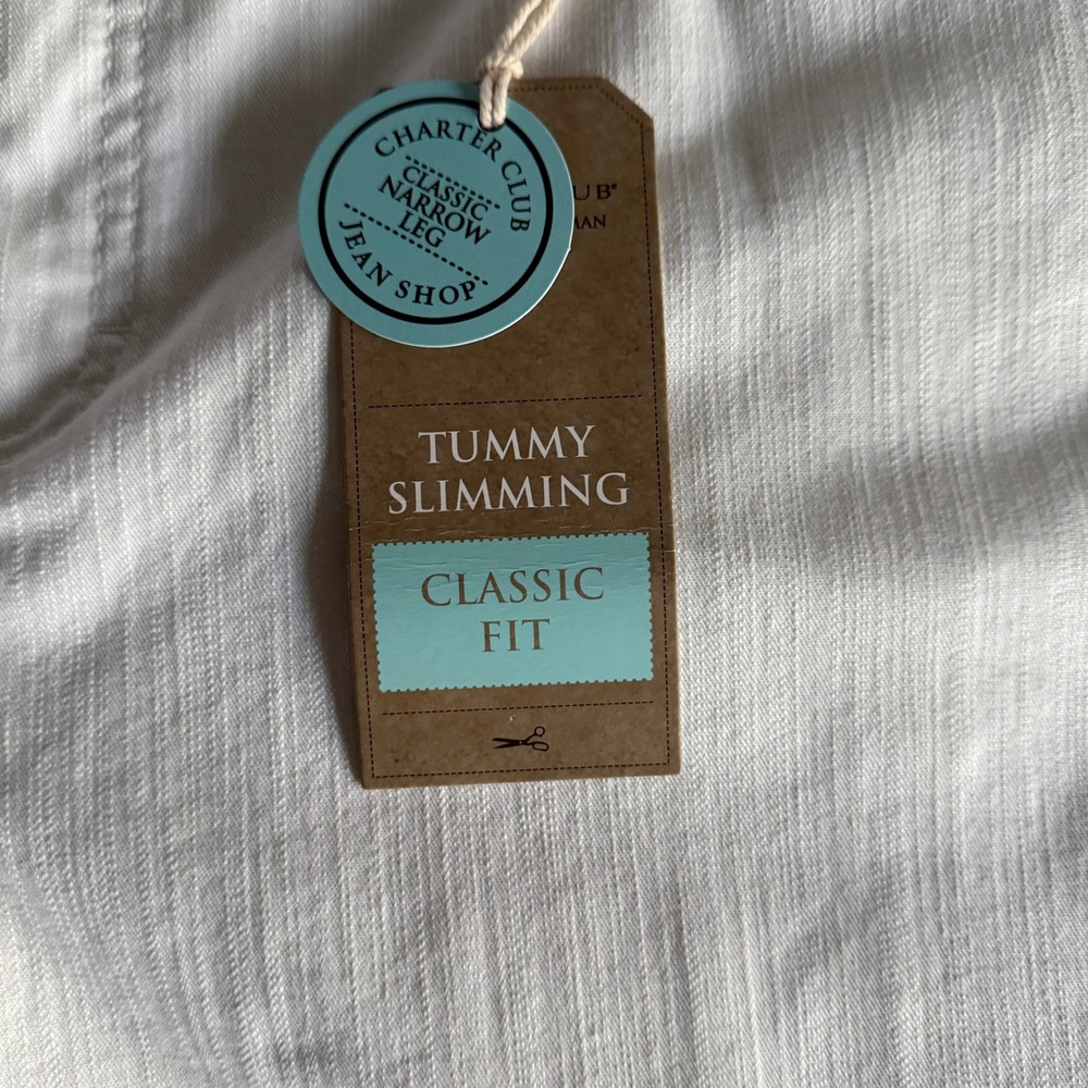 NWT‎ Charter Club Woman Tummy Slimming White Denim Jeans Classic 18W - Picture 4 of 11